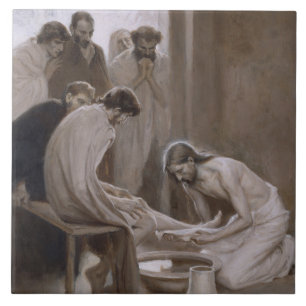 Jesus Washing the Feet of His Disciples Tile