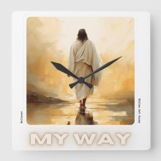 Jesus Watch, Bible, Wall Clock, Christianity Square Wall Clock