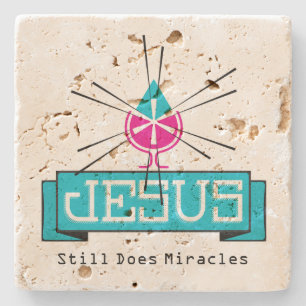 JESUS Water to Wine Miracle Stone Coaster