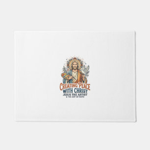 Jesus Watercolor Hobby T-Shirt Inspirational Faith Doormat