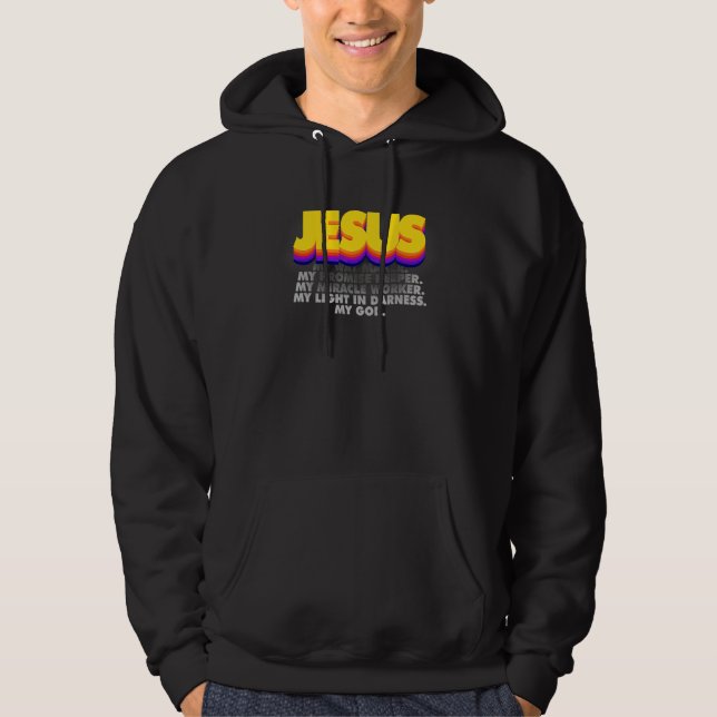 Jesus Way Maker Promise Keeper Miracle Worker Lamp Hoodie (Front)