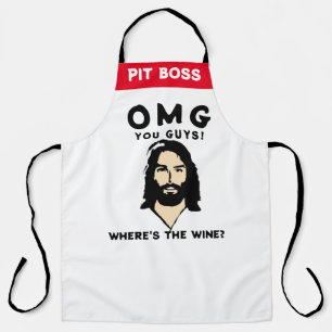 Jesus Wine Apron - Funny Custom Saying Gift