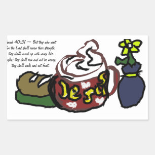 Jesus  wing rectangular sticker