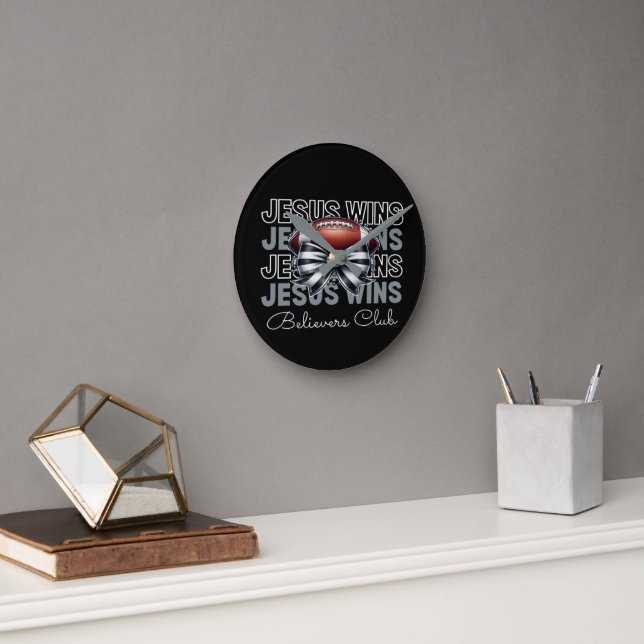 Jesus Wins Believers Club Round Clock (Office)