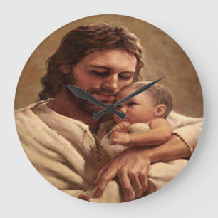 jesus with children clock