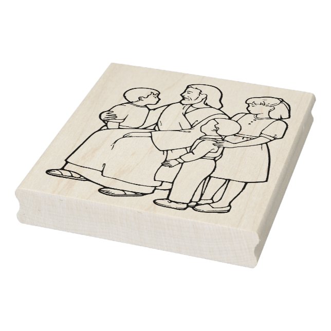 Jesus with children illustration pattern art stam rubber stamp (Stamp)