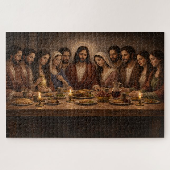 Jesus With Family And Mary Magdalene Supper  Jigsaw Puzzle (Horizontal)