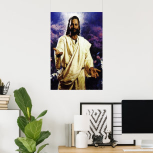 Jesus with his arms open to you poster