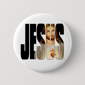 Jesus with His image in His Name 6 Cm Round Badge