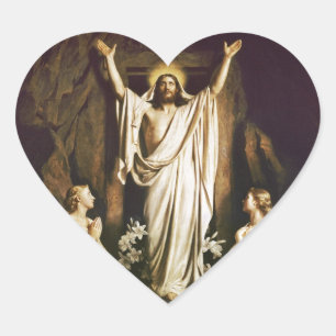 Jesus with Mary After Resurrection Heart Sticker