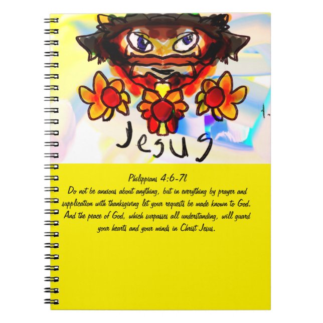 jesus with sunflowers giant coffee mug magnet notebook (Front)