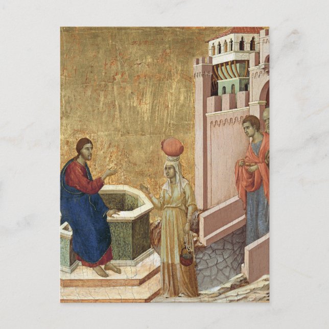 Jesus with Woman at Well Postcard (Front)