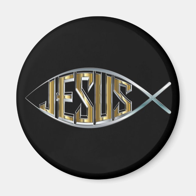 Jesus within a Fish Symbol Magnet (Front)