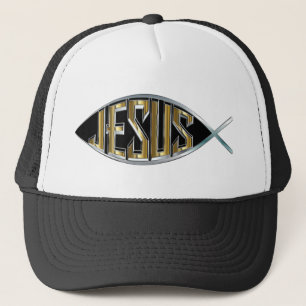 Jesus within a Fish Symbol Trucker Hat