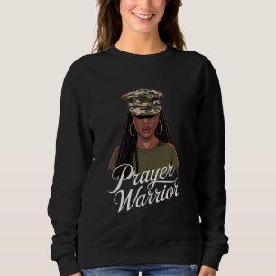 Jesus Women Christian God Black Hat Girl Camo Pray Sweatshirt