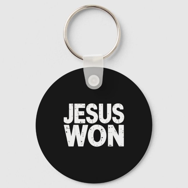 Jesus Won Christian Faith Religious  Key Ring (Front)