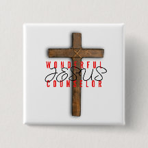 Jesus Wonderful Counsellor Button