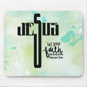 Jesus Word Art Mouse Mat