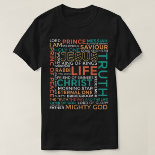 Jesus Word Art Names of Christ Design T-Shirt