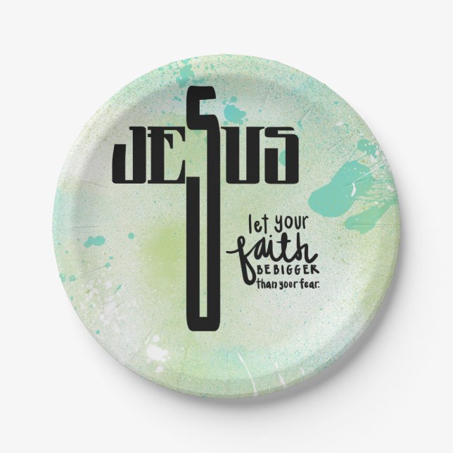 Jesus Word Art Paper Plate (Front)