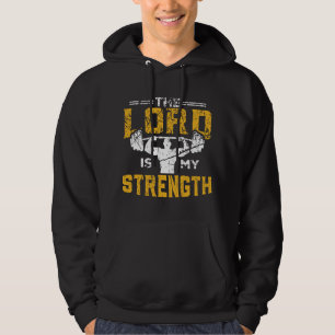 Jesus Workout The Lord is my Strength Christian Gy Hoodie
