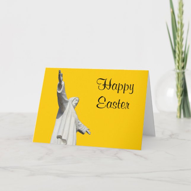 jesus yellow easter holiday card (Front)