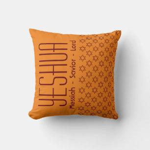 Jesus YESHUA Messiah Saviour Lord Custom ORANGE Cushion