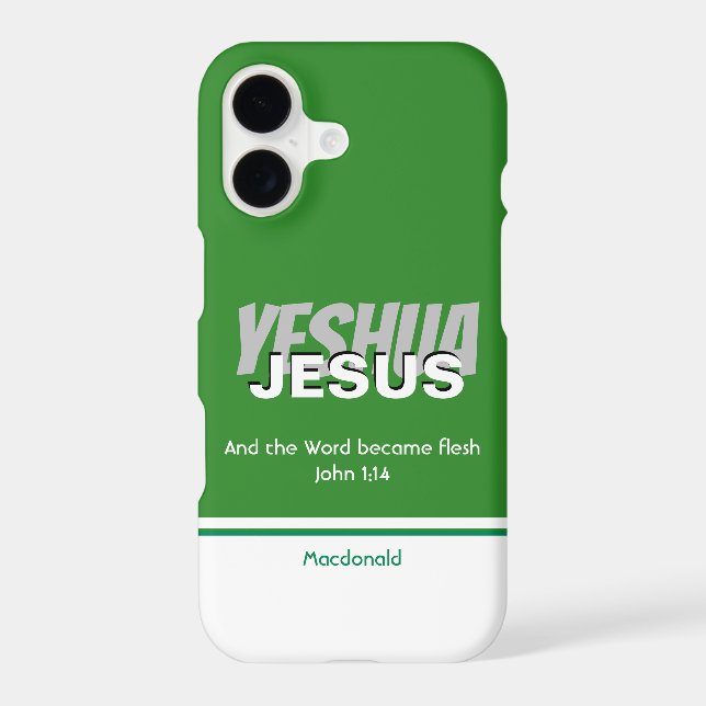 JESUS YESHUA Scripture Personalised GREEN (Back)