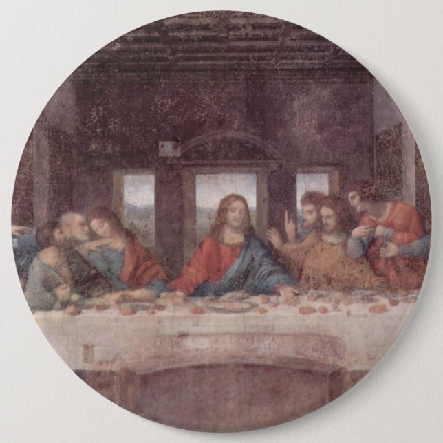 Jesus "Yeshua" The Last Supper, Leonardo da Vinci 6 Cm Round Badge (Front)