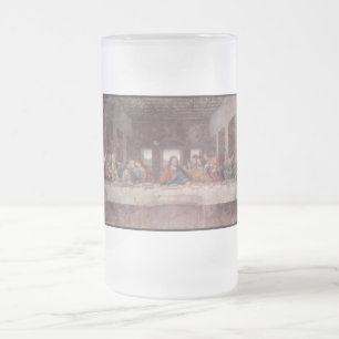 Jesus "Yeshua" The Last Supper, Leonardo da Vinci Frosted Glass Beer Mug