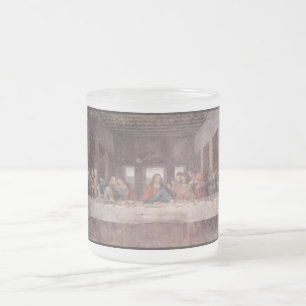 Jesus "Yeshua" The Last Supper, Leonardo da Vinci Frosted Glass Coffee Mug