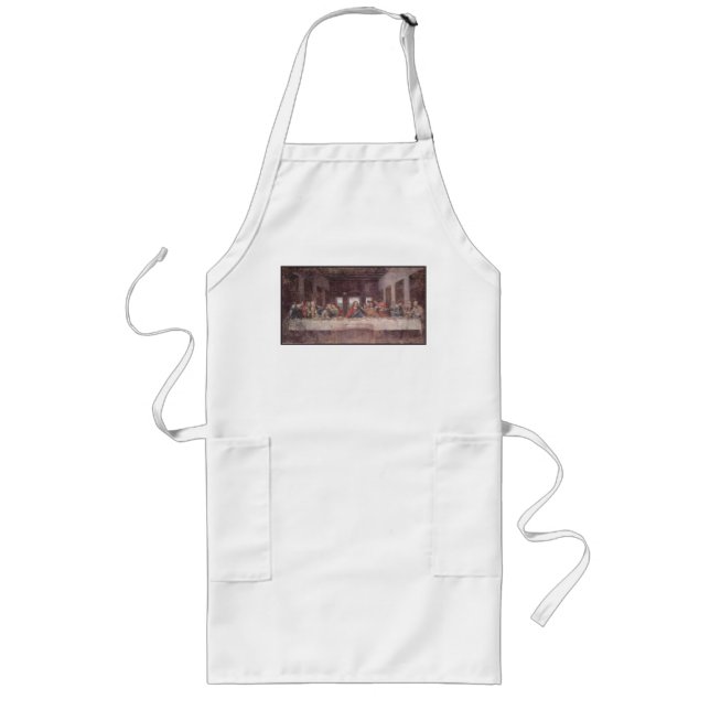 Jesus "Yeshua" The Last Supper, Leonardo da Vinci Long Apron (Front)