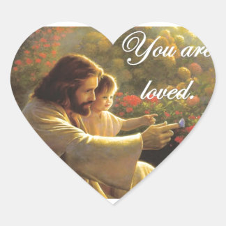 Jesus- You Are Loved Heart Sticker