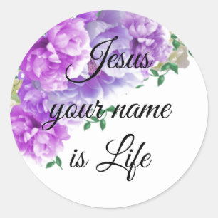 Jesus Your Name is Life Round Sticker