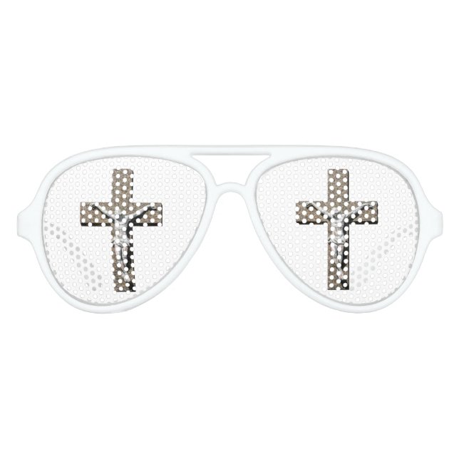 Jesuschrist on a Cross Sculpture Aviator Sunglasses (Front)