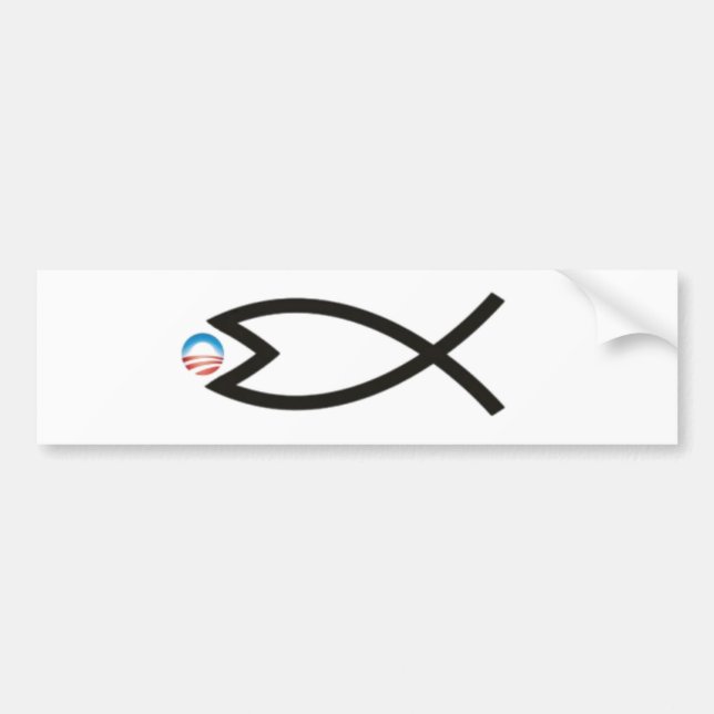 jesusfish eats obama bumper sticker (Front)