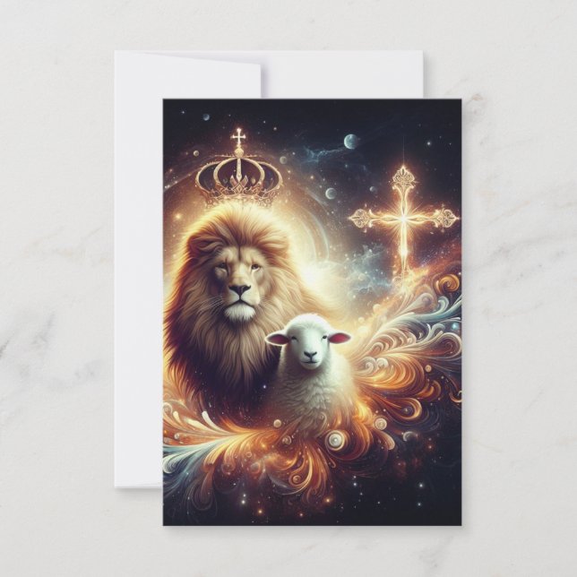 Jesusis the Lion and the Lamb  Thank You Card (Front)