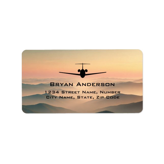 Jet Aeroplane Address Label (Front)