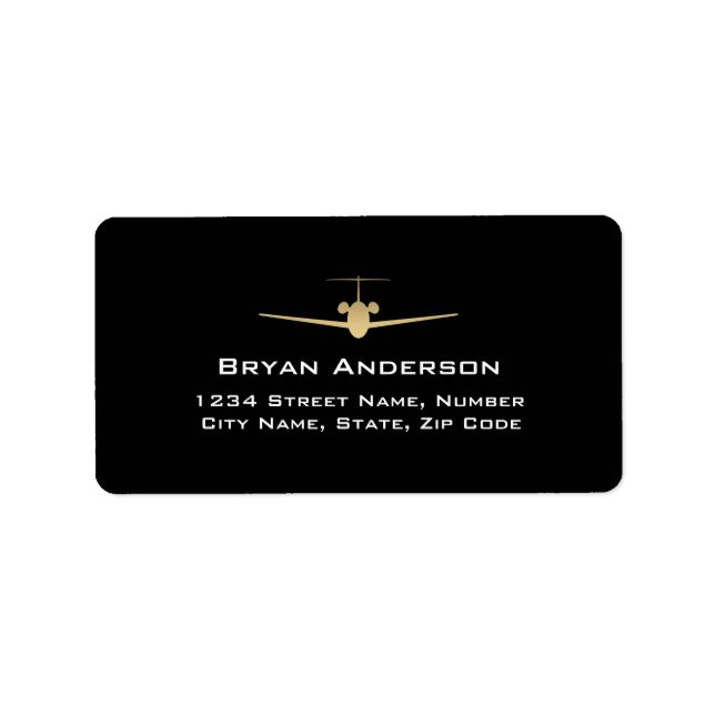 Jet Aeroplane Address Label (Front)