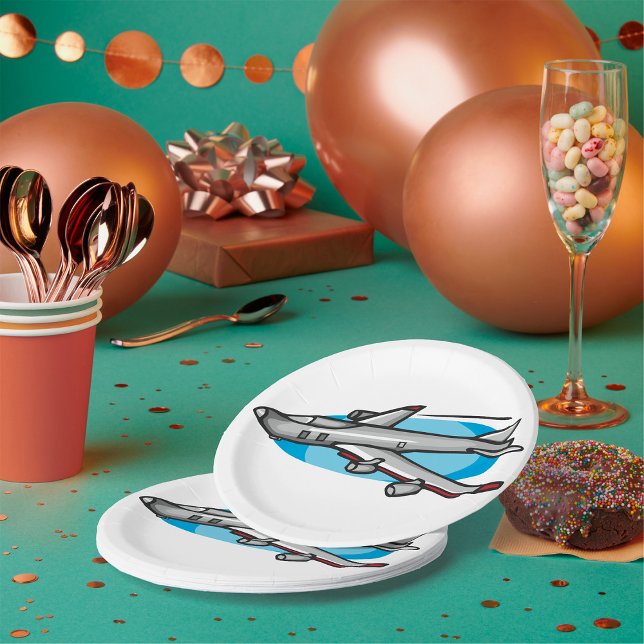 Jet Aeroplane For Aviation Fans Paper Plate (Creator Uploaded)