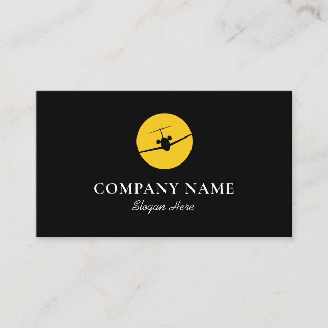 Jet Aeroplane Logo Business Card (Front)