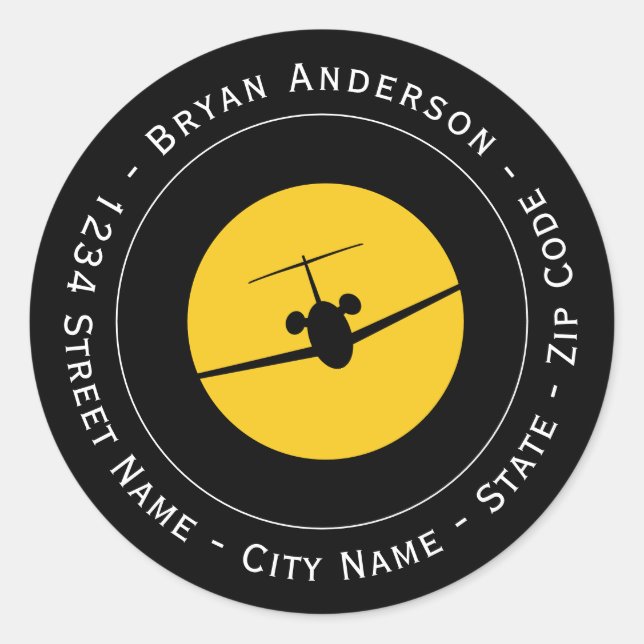 Jet Aeroplane Logo Return Address Label (Front)