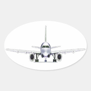 Jet Aeroplane Oval Sticker