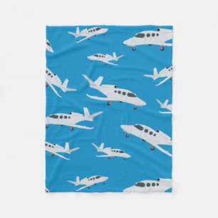 Jet Aeroplane Pattern Fleece Blanket