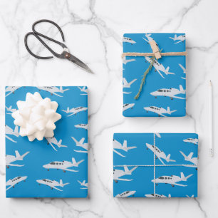 Jet Aeroplane Pattern Wrapping Paper Sheet