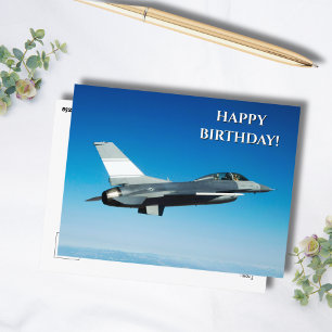 Jet Aeroplane photo, Cool Aviation Birthday Postcard