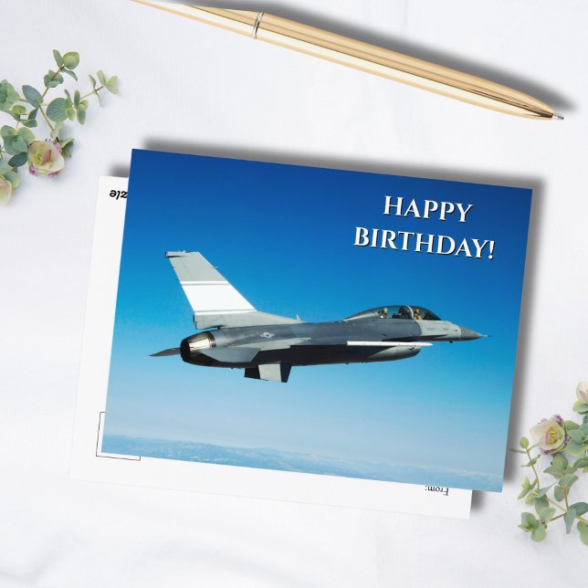 Jet Aeroplane photo, Cool Aviation Birthday Postcard (Creator Uploaded)