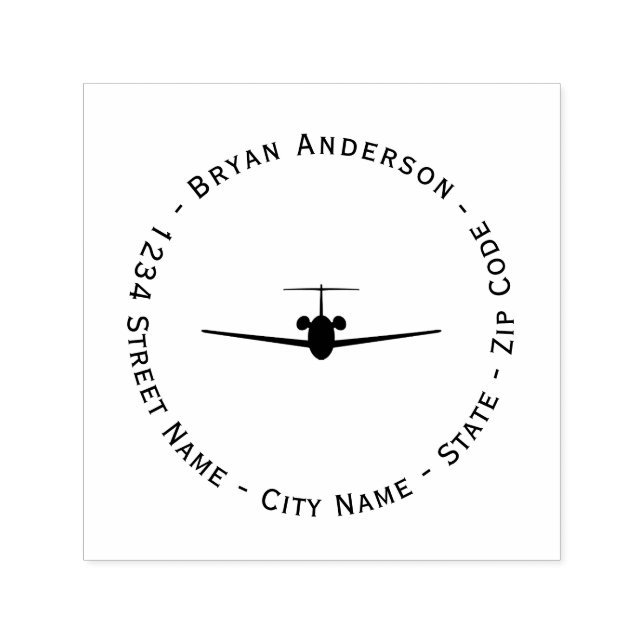 Jet Aeroplane Return Address Self-inking Stamp (Design)