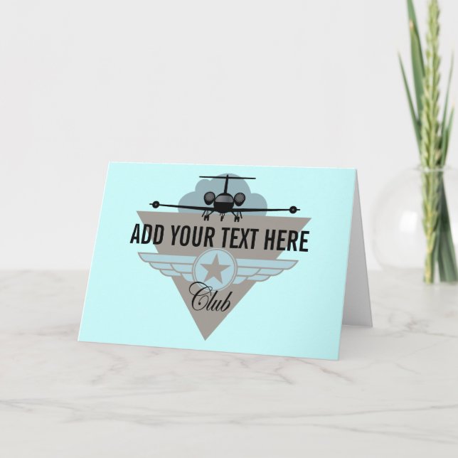 Jet Aeroplane Wing Club Card (Front)