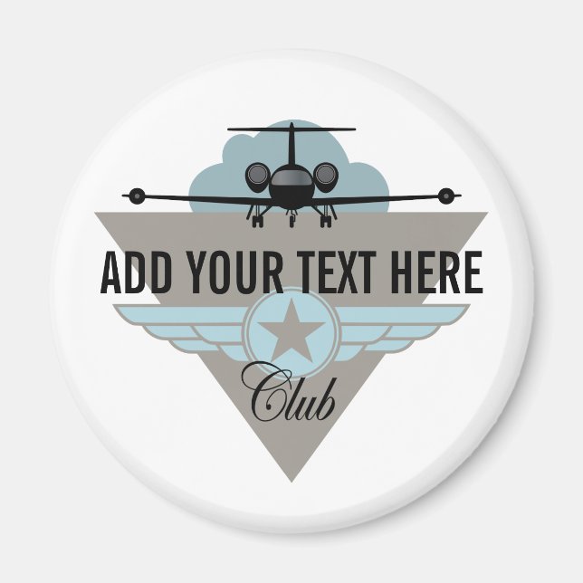 Jet Aeroplane Wing Club Magnet (Front)